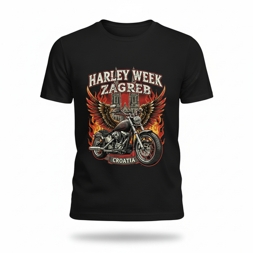 Harley Week Zagreb 2026 muška crna majica