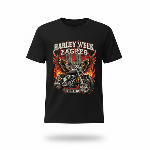 Harley Week Zagreb 2026 dječja crna majica