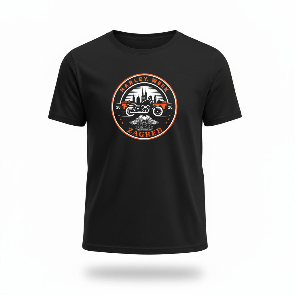 Harley Week Zagreb dječja majica - crna